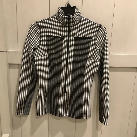 Proenza Schouler Checkered Turtleneck Zip Up - Picture 3 of 7